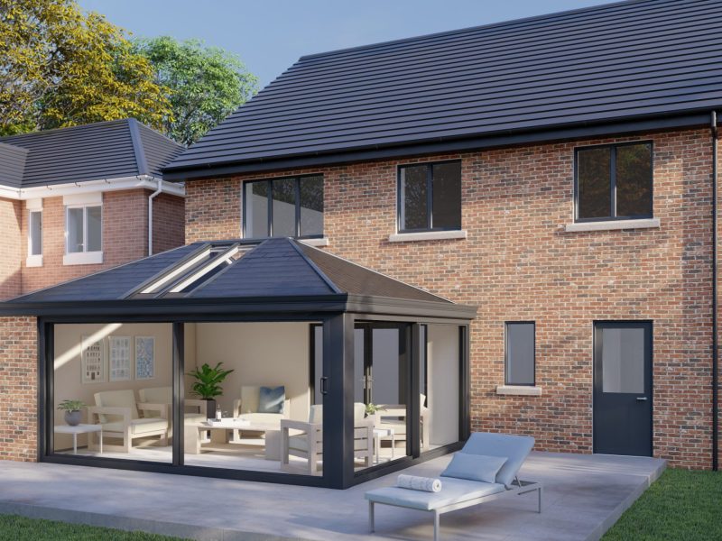 tiled roof brick grey